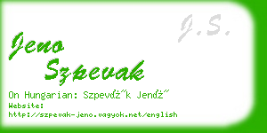 jeno szpevak business card